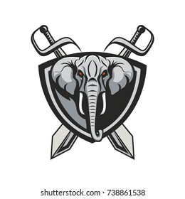 Elephant mascot logo vector design illustration