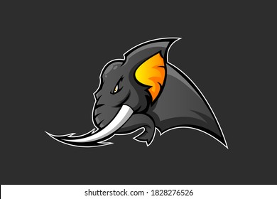 ELEPHANT MASCOT LOGO VECTOR ILLUSTRATION