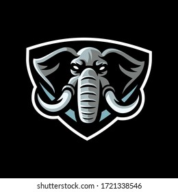 Elephant mascot shield aggressively dark