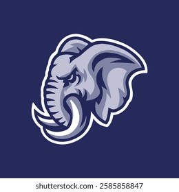 Elephant mascot sports logo, isolated vector illustration