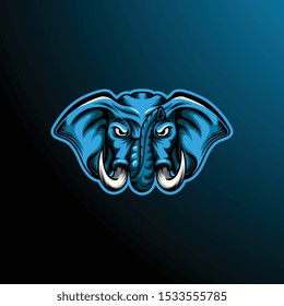 Elephant mascot vector illustration logo template for sport anda esport gamer team