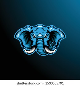 Elephant mascot vector illustration logo template for sport anda esport gamer team