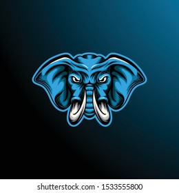 Elephant mascot vector illustration logo template for sport anda esport gamer team