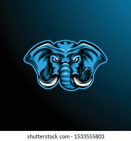 Elephant mascot vector illustration logo template for sport anda esport gamer team