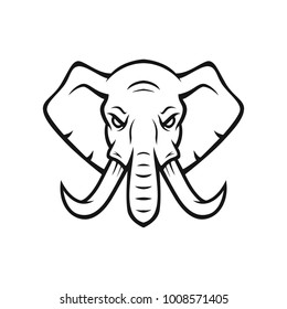 Elephant mascot vector logotype head sport illustration emblem isolated