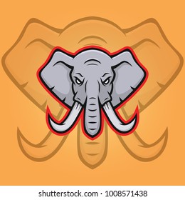 Elephant mascot vector logotype head sport illustration emblem isolated