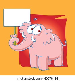 Elephant with message-board