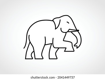 Elephant minimal linear vector icon