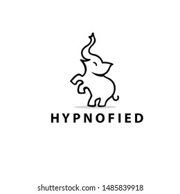 Elephant minimal logo design- vector illustration