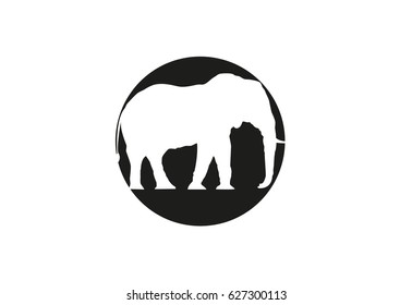 Elephant minimal vector illustration, silhouette pictogram