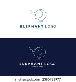 
elephant minimalist flat logo design