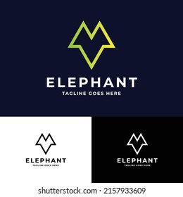 Elephant Minimalist Logo Editable Template