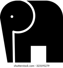 Elephant minimalist vector icon