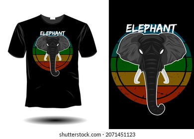 elephant mockup retro vintage design