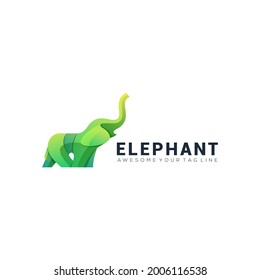 Elephant modern gradient color logo template