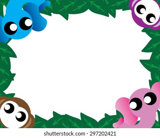 Elephant And Monkey in jungle Wallpaper