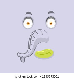 An elephant monster face illustration