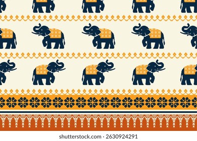Padrão de pixel do motivo do elefante para o tecido e o design têxtil