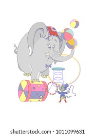 The elephant and mouse at the circus