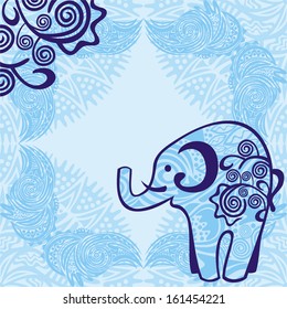 Elephant nature pattern background vector illustration