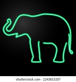 elephant neon sign, modern glowing banner design, colorful modern design trends on black background. Vector illustration.