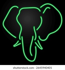 elephant neon sign, modern glowing banner design, colorful modern design trends on black background. Vector illustration.