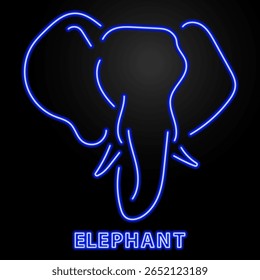 sinal de néon elefante, design moderno brilhante banner, colorido design moderno tendências no fundo preto. Ilustração vetorial.