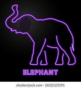 sinal de néon elefante, design moderno brilhante banner, colorido design moderno tendências no fundo preto. Ilustração vetorial.