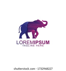 elephant olor full flat design
