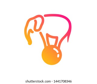 Elephant on ball icon. Circus sign. Amusement park show. Classic flat style. Gradient elephant on ball icon. Vector