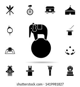 elephant on the ball icon. Universal set of circus for website design and development, app development