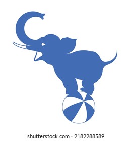 Elefant auf der Kugelgrafik - Vektorgrafik