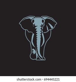 elephant on black background vector illustration