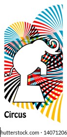 Elephant on colored background