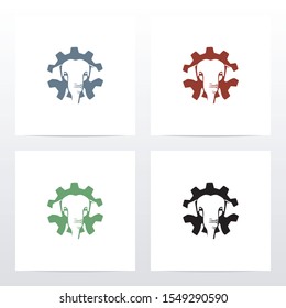 Elephant On A Gear Logo Design