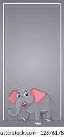 Elefante en ilustración de plantilla gris