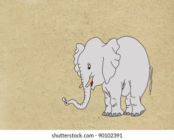 elephant on grunge background, vector illustration