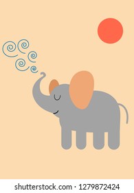 Elephant on a light background