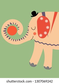 Elephant on a light background