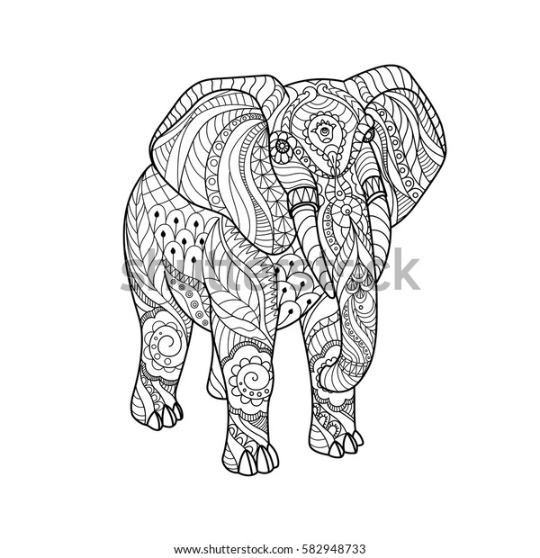 Elephant Sur Fond Blanc Dessin A Image Vectorielle De Stock Libre De Droits