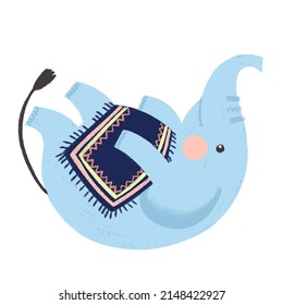 Elephant on white isolated background Vector illustration