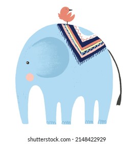 Elephant on white isolated background Vector illustration