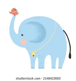 Elephant on white isolated background Vector illustration