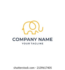 Elephant One Line Art Logo Design