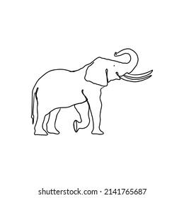 logotipo de una línea de elefante. dibujo manual lineal elefán Vector Ilustración