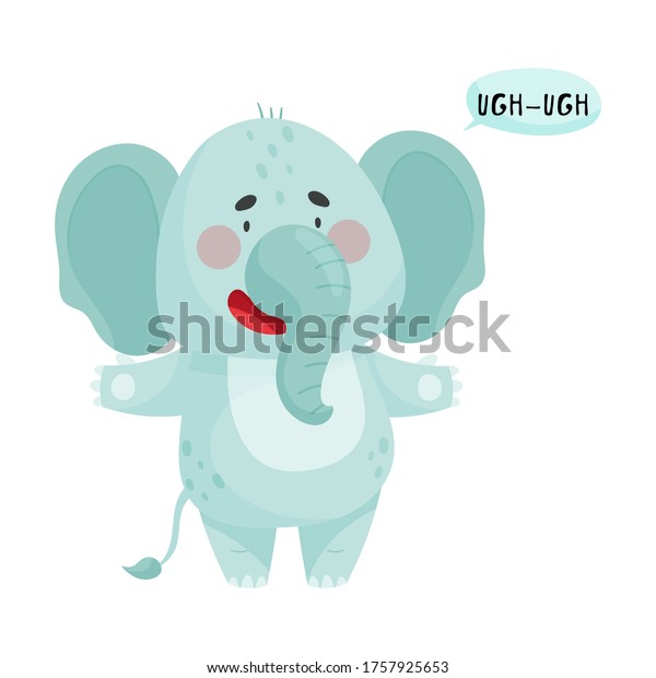 Elephant Open Mouth Making Sound Isolated Stock Vector (Royalty Free ...