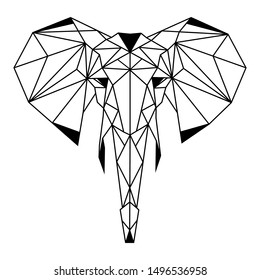 elephant origami abstract vector tattoo