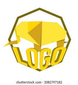 Elephant origami logo can be used for logos, icons