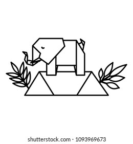 elephant origami paper in the field