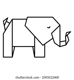 elephant origami paper icon